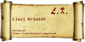 Liszi Kristóf névjegykártya