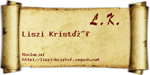 Liszi Kristóf névjegykártya